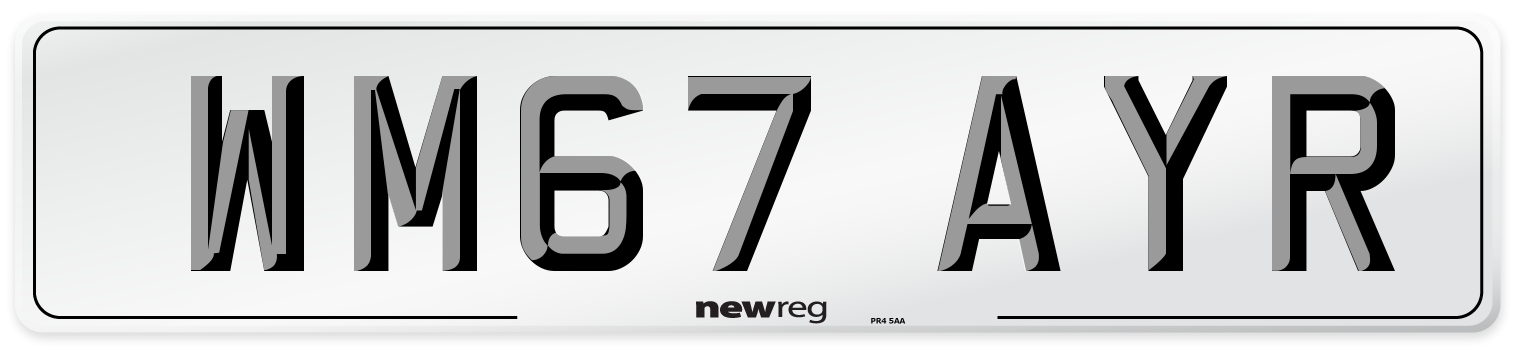 WM67 AYR Number Plate from New Reg